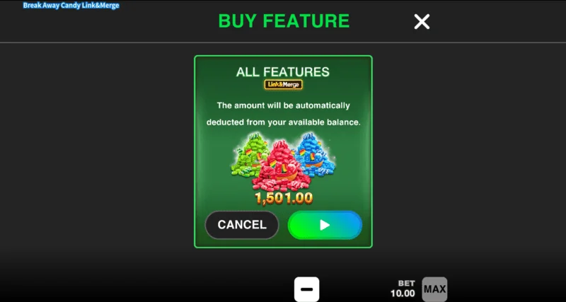 Break Away Candy - modo Multiply Link&Merge com multiplicadores x2-x10